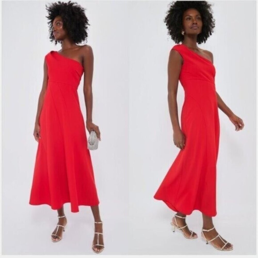Tuckernuck One-Shoulder Red Midi Dress
